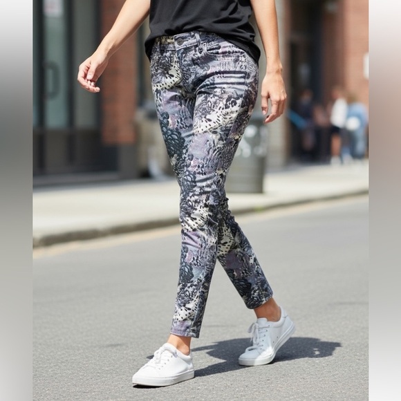 Simply Vera - Vera Wang casual floral pants jegging sz 8 skinny jeans - Picture 9 of 10